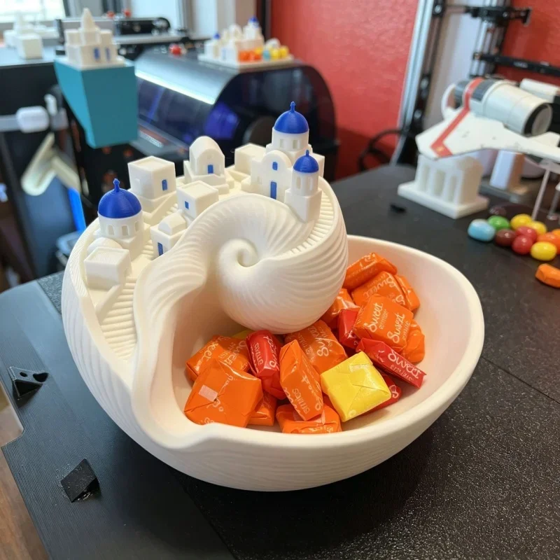 3D Printed Shell Catchall Bowl Santorini Style Decorative Tray Organizer for Candy Jewelry Keys & Coins Desk Decor Ornament