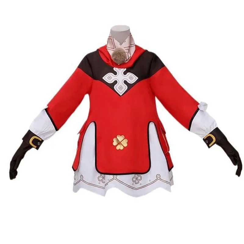 GIOCO Klee Costume Cosplay Gioco Genshin Impact Donna Carnevale di Halloween Abito rosso Loli Cappello Orecchie Parrucca Zaino Set completo Puntelli