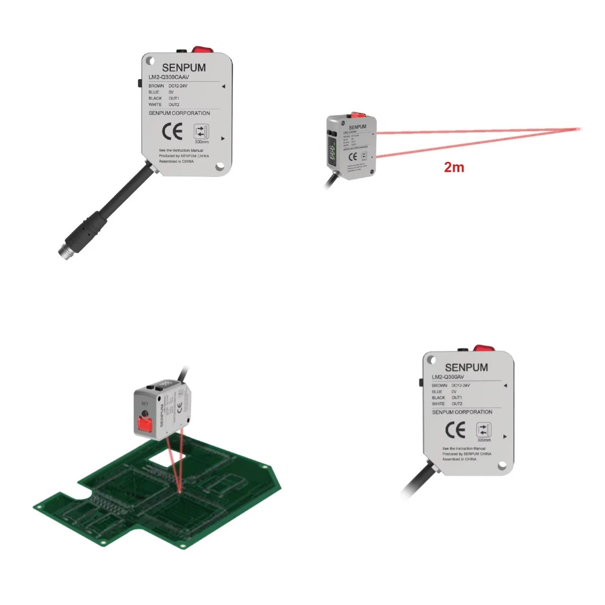 

2026 New Senpum LM2-Q Series Measurement Distance Meter RS 485 Analog Relay Type Optical Sensor Displacement Sensor