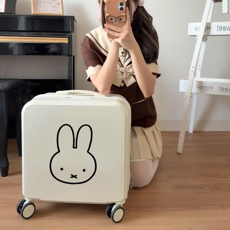 

Anime Miffy Cute Good Looks Suitcase Girls Wear-resistant Large Capacity Suitcase Student Tie Rod Children Travel Lovely Kawaii