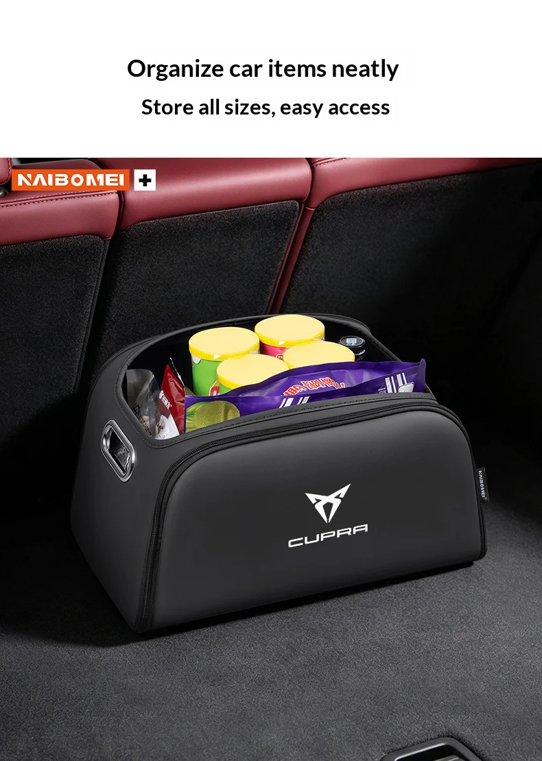 Kofferraum-Organizer-Box, Aufbewahrungstasche mit integrierter Tasche für Cupra Ateca Leon IBIZA Raval Formentor Terramar Tavascan – Detail 2