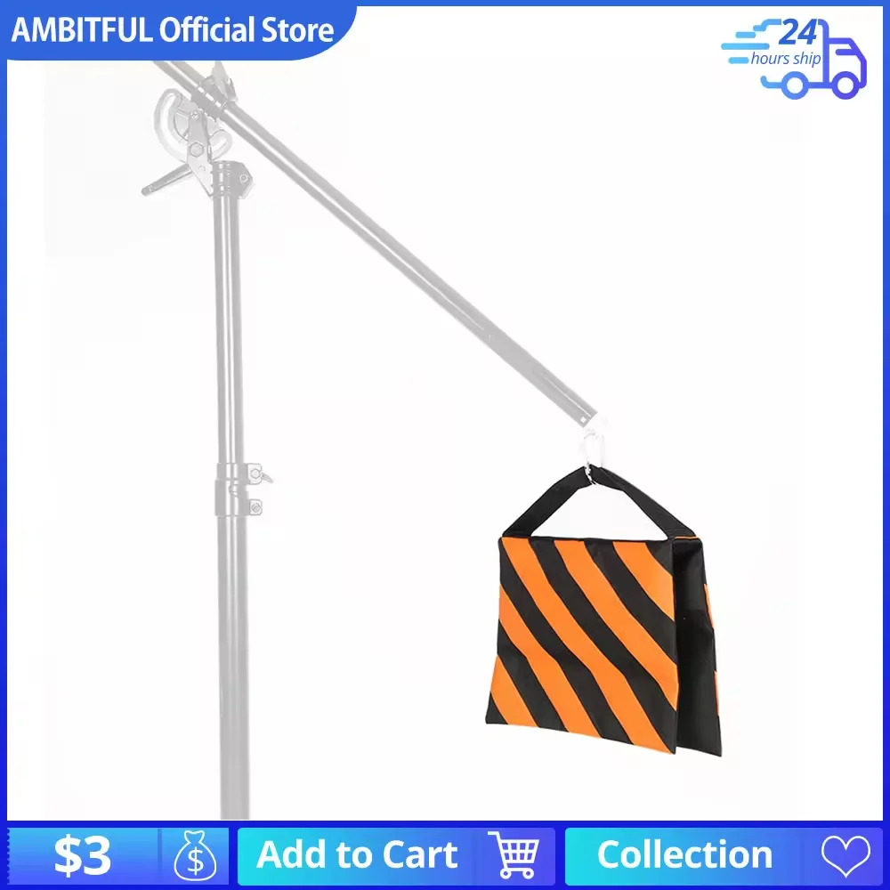 Sac de lestage robuste Ambitful Orange pour studio photo, vidéo, scène, film – Sac de selle pour supports d'éclairage, bras de perche, trépieds