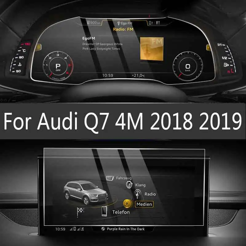Dla Audi Q7 4M 2018 2019 nawigacja samochodowa GPS ekran LCD ochronna folia ze szkła hartowanego wnętrze auta Anti-przeciw zarysowaniom Film