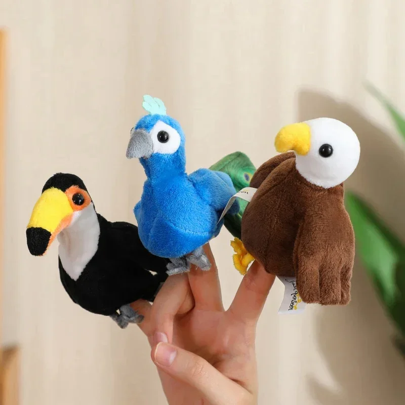 9CM Mini Fingerpuppen Lernspielzeug Für Kinder Hand Cartoon Vögel Meerestiere Plüschpuppe Handpuppen Erzählen Geschichte Geschenke – Detail 4
