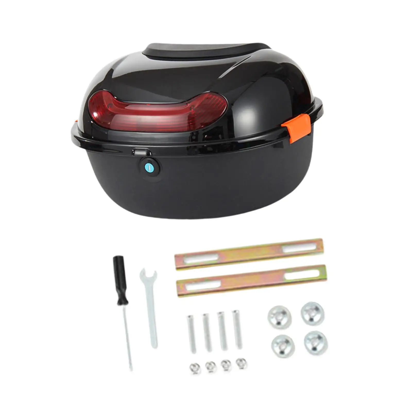 Electric Motorbike Rear Trunk Box Waterproof PP Storage Lockable Top Case for Scooter with Installation Kit
