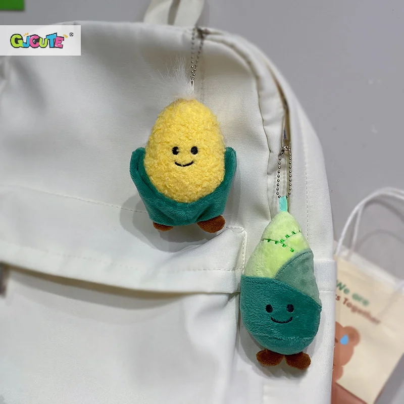 Simulation Vegetable Plush Toy Keyring Cartoon Corn Broccoli Pendant Soft Stuffed Doll Keychain Backpack Car Bag Decor Kid Gift