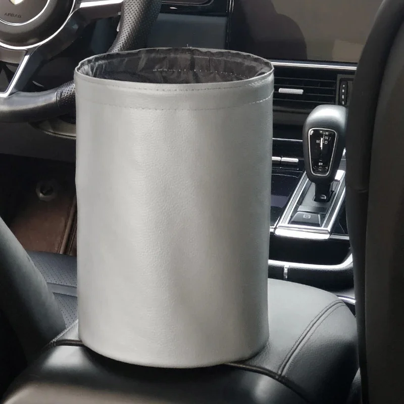 1Pc Car Storage Basket Interior Rubbish Container Waterproof Garbage Can Trash Bin Folding