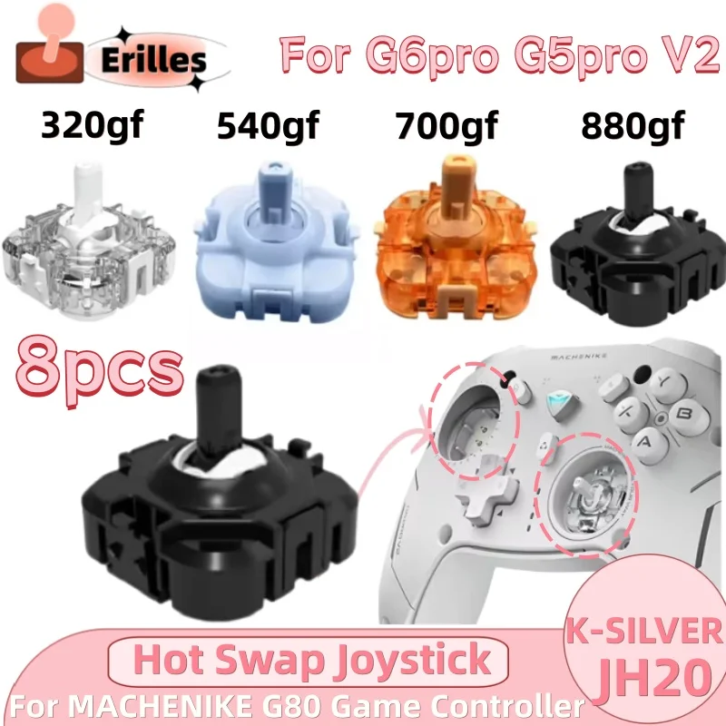 

8 шт. джойстик для зала с горячей заменой для MACHENIKE G6pro G5pro V2/Thunderobot G80, игровой контроллер JH20, джойстик для зала 320gf 540gf 700gf