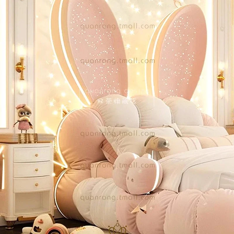 Girls Sleeping Bed Princess Simple European Platform Massage Bed Children Double Luxury Modern Letto Matrimoniale Home Furniture