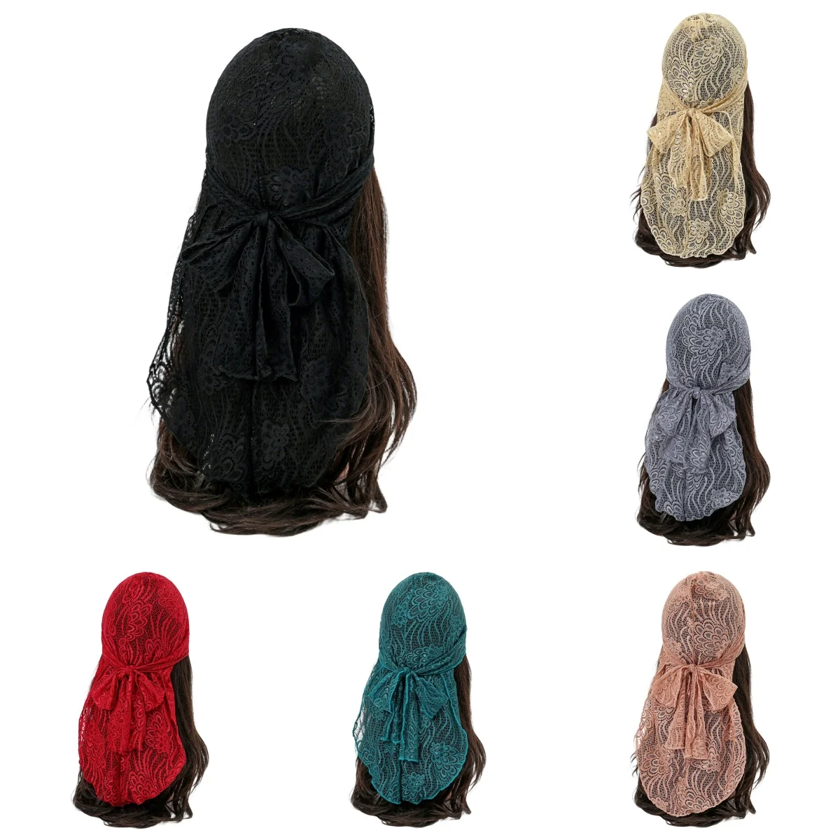 

New Embroidered Floral Lace Hijab Scarf For Woman Summer Sunn Protection Wraps Ladies Bandana Casual Headband