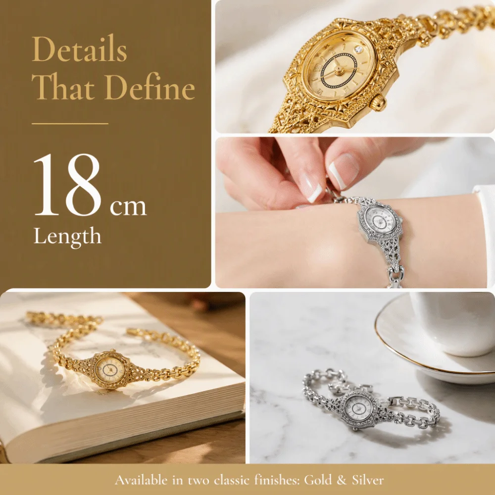 Medieval Style Vintage Ladies Watch Elegant Luxury Quartz Watch Small Dial Exquisite Fashion Wristwatch Casual