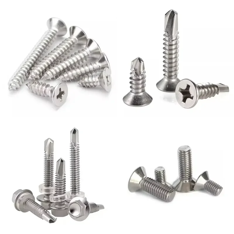 304 Stainless Steel Countersunk Hex Head Cross Self Tapping Drilling Screw