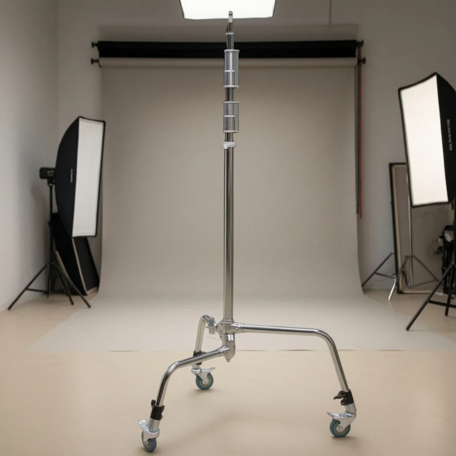 3 Pieces C-Stand Caster Wheel Locking Light Stand Caster Heavy Duty Professional for Photographers, Photo Studio view 4