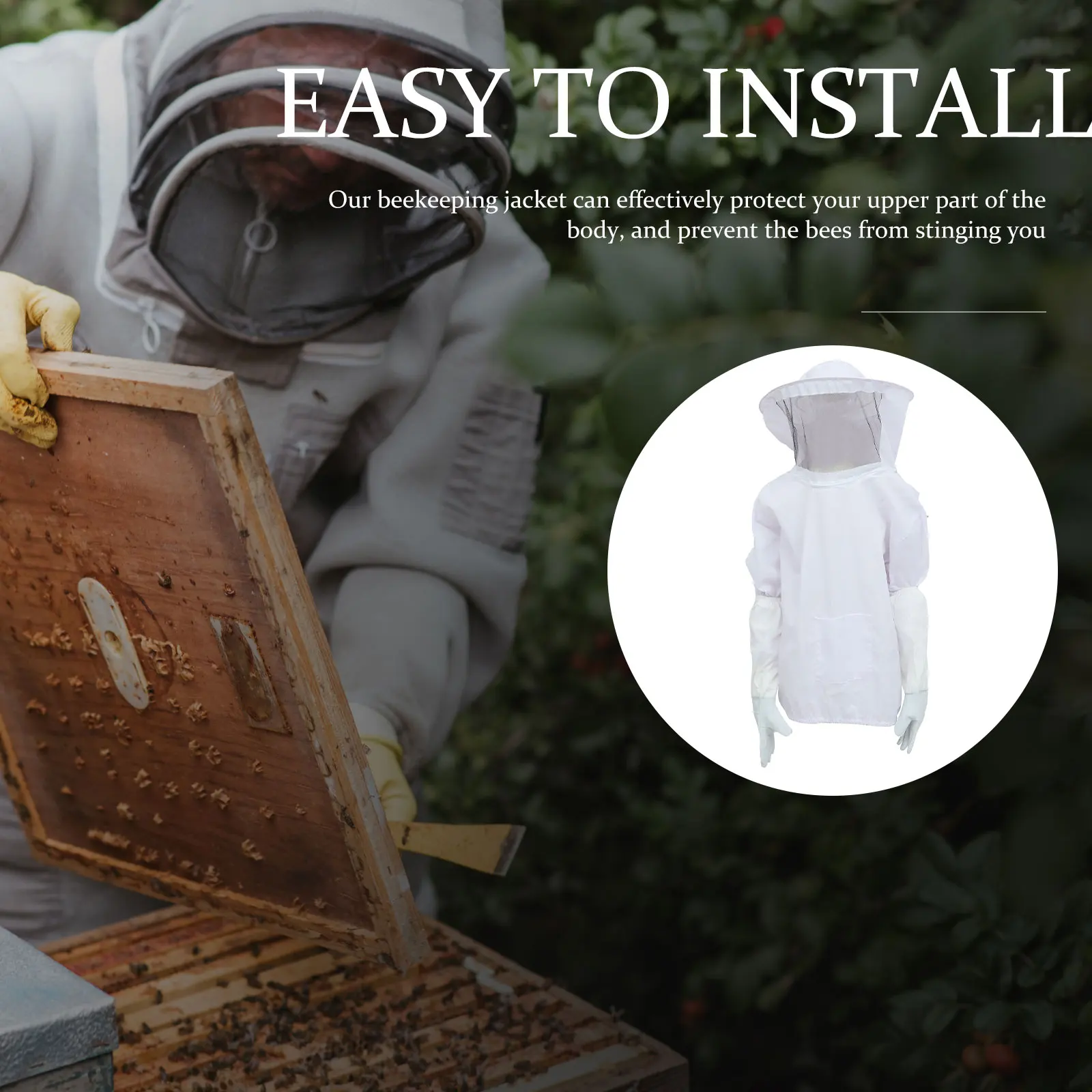 

1 Set Beekeeping Suit Adult Lightweight Polyester Suede Ventilated Mesh Brim Protective Outfit Long Gloves Veil Hat Work Clothes