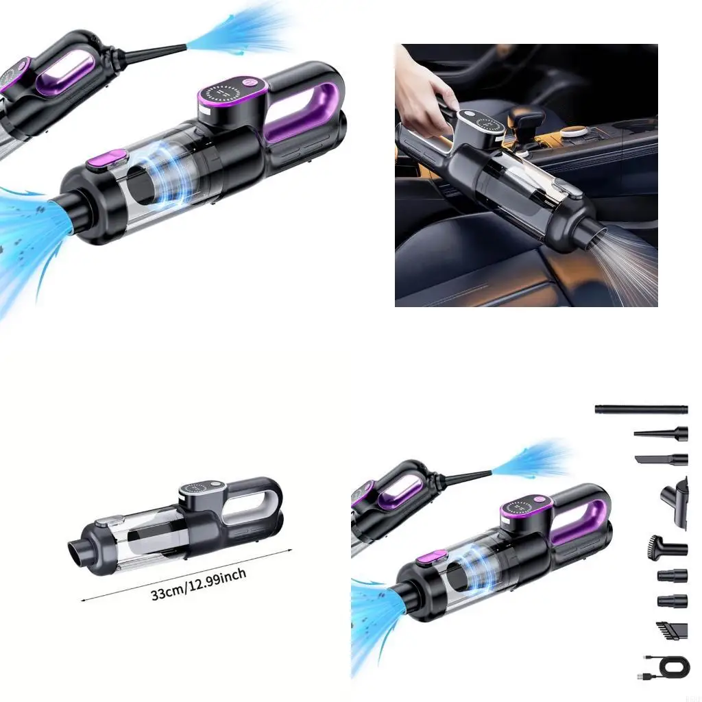 

2025 New 19000Pa High Power Car Blower Vacuum 3H Quick 9 Attachments for Vehicles