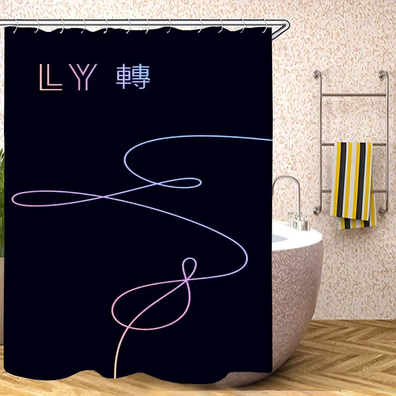 Kpop-BTS Things for the Bathroom Accessories Set Shower Shower Curtain Waterproof Curtains Bath Bedrooms Houses Rooms Quarto