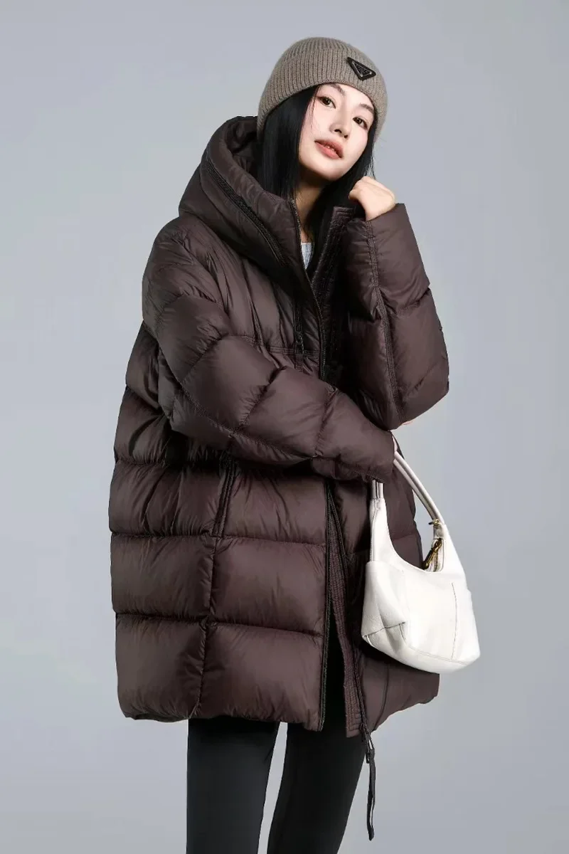 

2025 Winter New Fashionable Double Zipper Thick White Duck Velvet Breadman