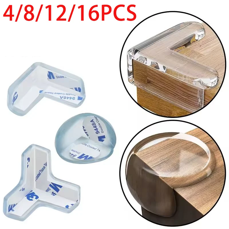 Baby Safety Silicone Table Corner Protector Furniture Edge Protection Cover Transparent Children Anti Collision Edge Guards