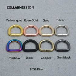 1PC 15mm Non-Welded Nickel Plated Metal D-Ring Hardware in 8 Colors for DIY Garment Luggage Backpack Collar Strap Accessories