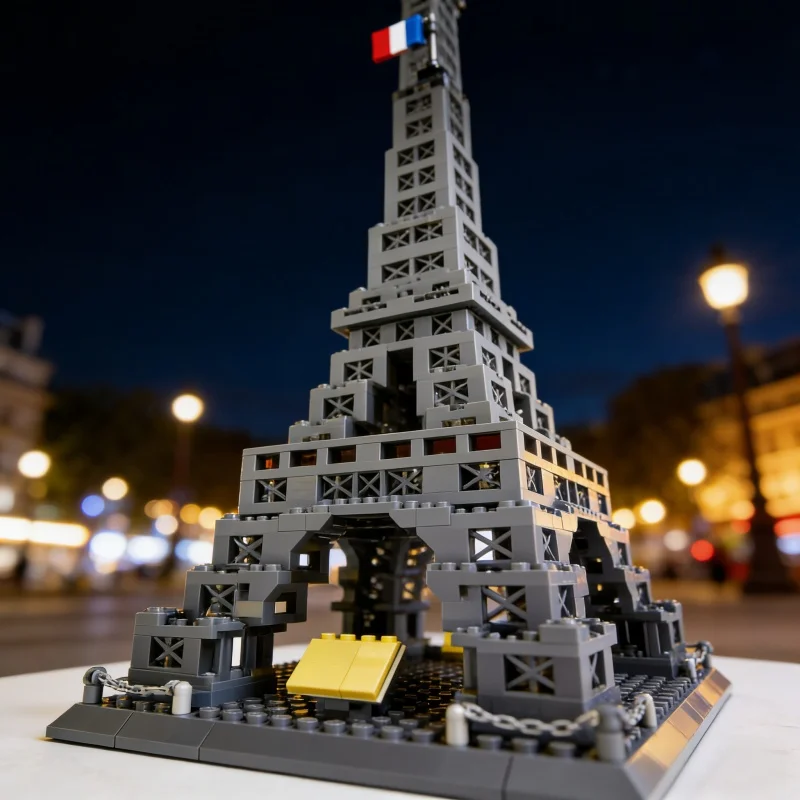 Wereldarchitectuur Street View Kinderbouwsteen Model Eiffeltoren Hoge moeilijkheidsgraad Montage Ornament Speelgoed voor kindercadeaus