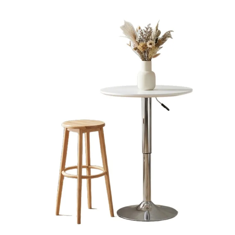 Lifting round bar table Household bar Milk tea shop Commercial high table Exhibition negotiation Lifting small round table