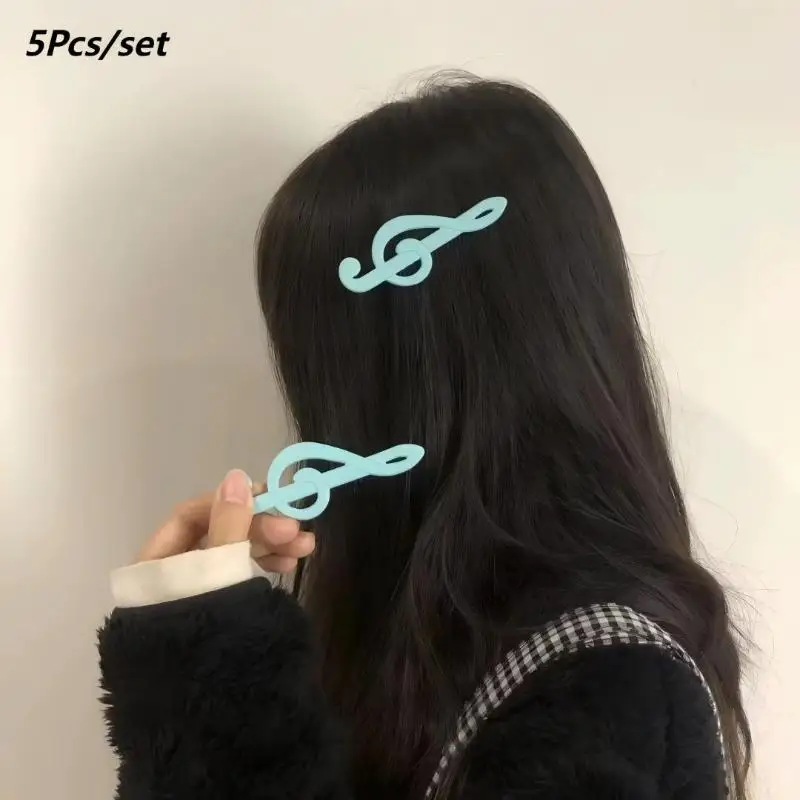 

5Pcs Y2K Vintage Music Symbol Hair Clips Retro Side Bang Clip Sweet Cute Hairpin Fashion Aesthetic Hair Accessories