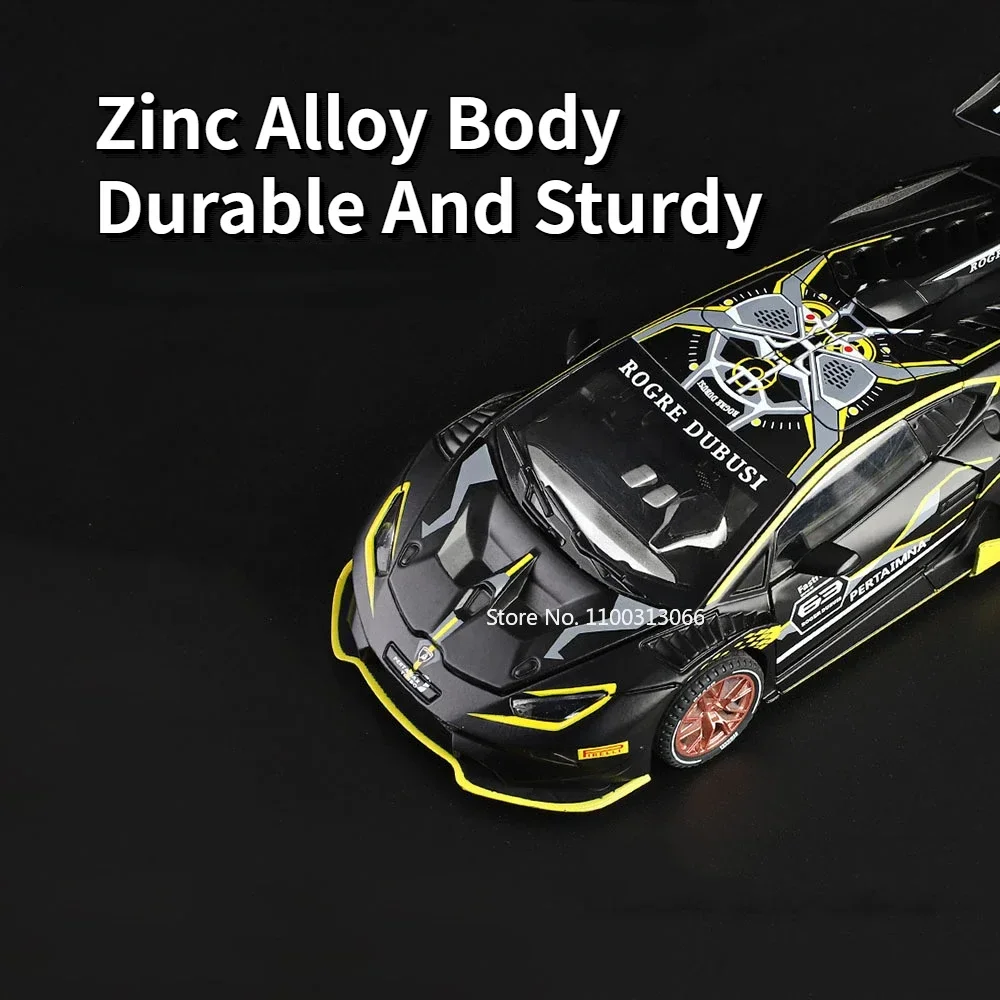 1:32 Miniature กีฬารถของเล่นรุ่น Huracan ST EVO Alloy Diecast เสียงดึงกลับประตูเปิด Supercars สําหรับของขวัญเด็ก