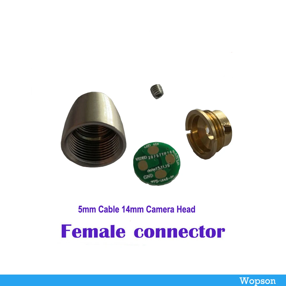 

14mm Head Repair Replacement Connector Cable Connection For 5mm Cable Pipe Camera Drain Sewer Inspection Camera Cable