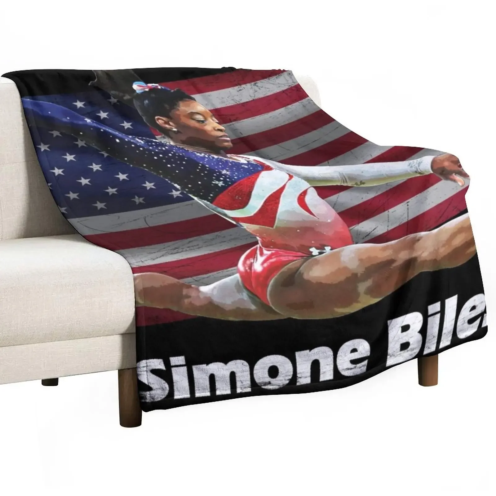 Simone Biles Throw Blanket Travel Blanket Thermal Blanket Furry Blankets