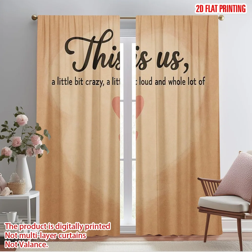 2pcs,2D plane printing Popular Curtains Cozy Companions Versatile Fabric (without rod) Decorations Inside Perfect for Bedroom,