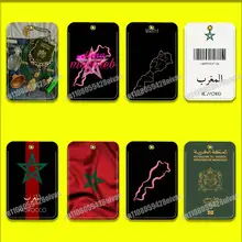 Moroccan Morocco Map Passport Card Holder Case For ID Clips Credit Bank Subway  Sleeves Storage Bag PU Leather Keychain