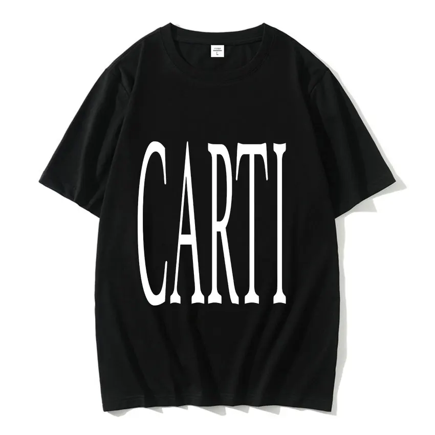 Rapper Playboi Carti T Shirt Big Font V As Seen on Carti Print Graphic T-shirt Men Hip Hop 100% Cotton Oversized Tees Streetwear