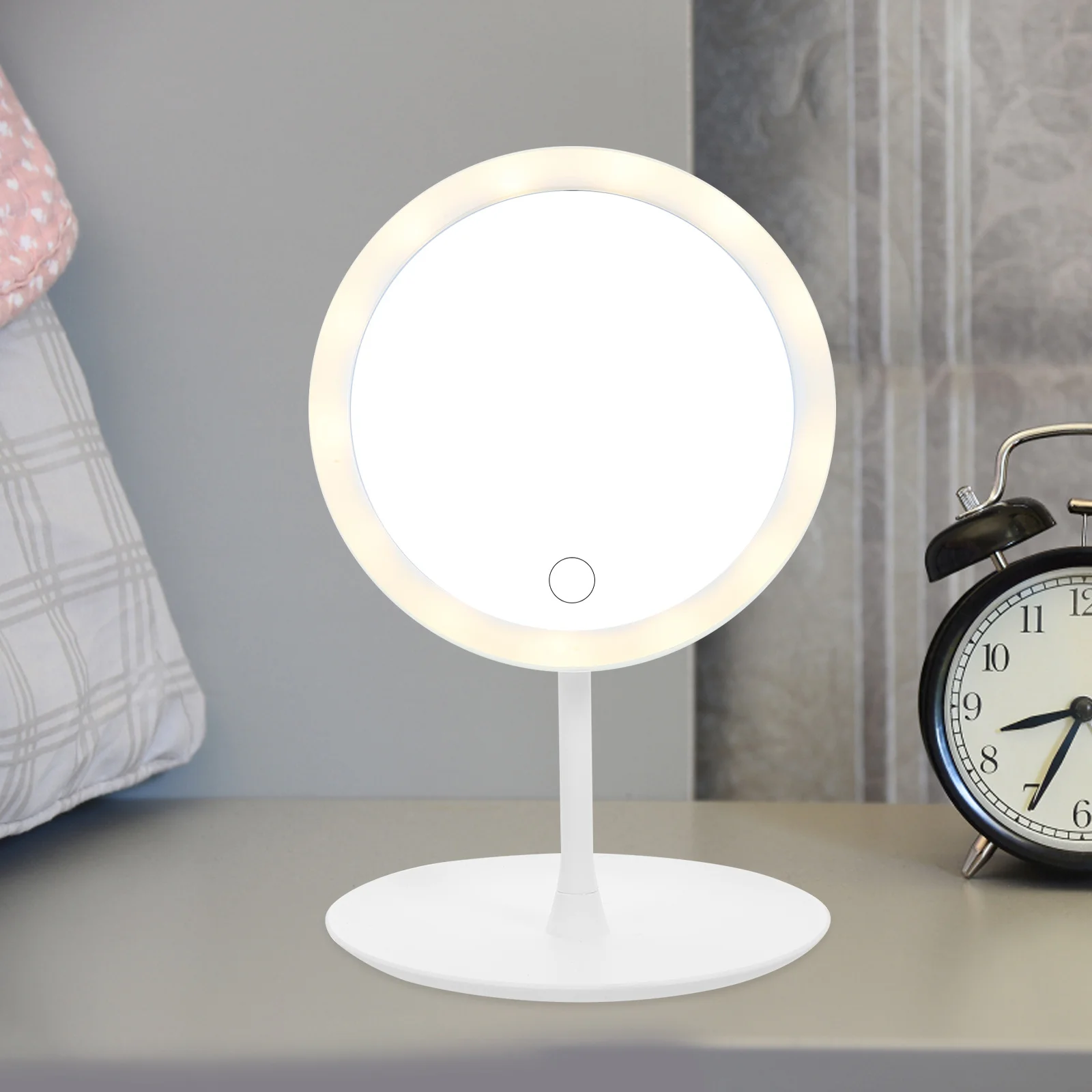 Trucco LED a pagamento 360 °   Specchio a luminosità regolabile per camera da letto Desktop portatile USB ricaricabile Smart