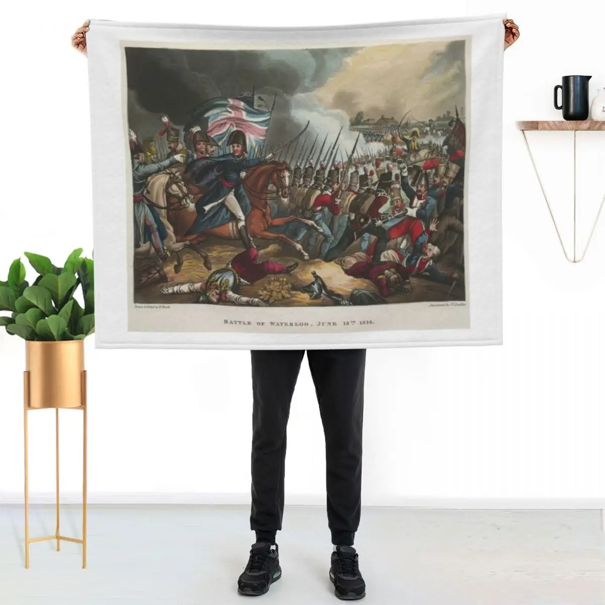 

The Battle of Waterloo Throw Blanket Soft Warm Blanket Gift for Grandparents