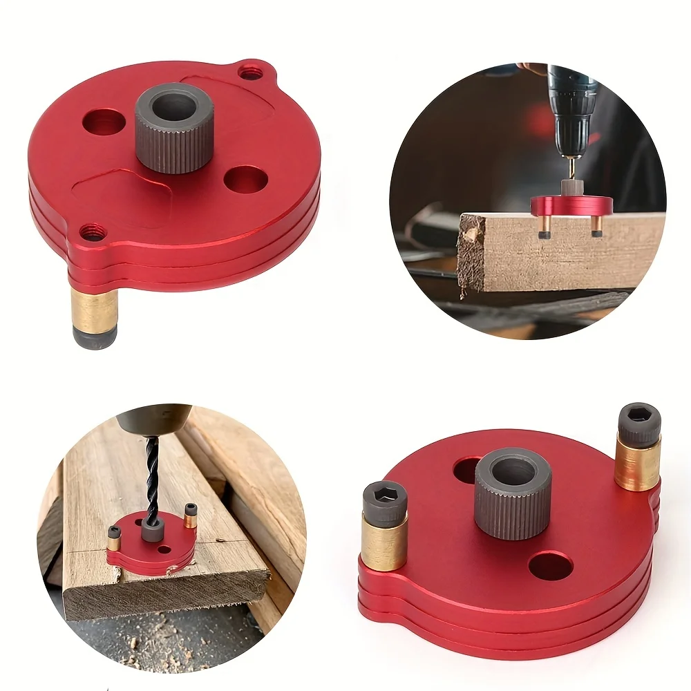 Fast-splicing Dowel Jig Kit w/2-10mm Metal Bushing Aluminum Self-Centering Vertical Hole Jig Drill Guide Locator for Woodworking