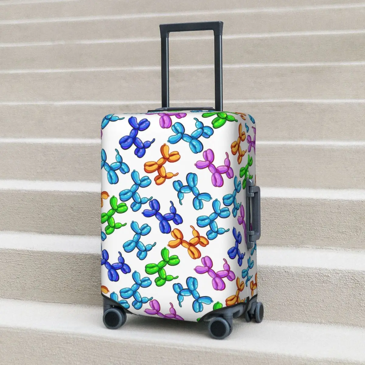 

Balloons Dogs Suitcase Cover Holiday Funny Cartoon Useful Luggage Case Cruise Trip Protection