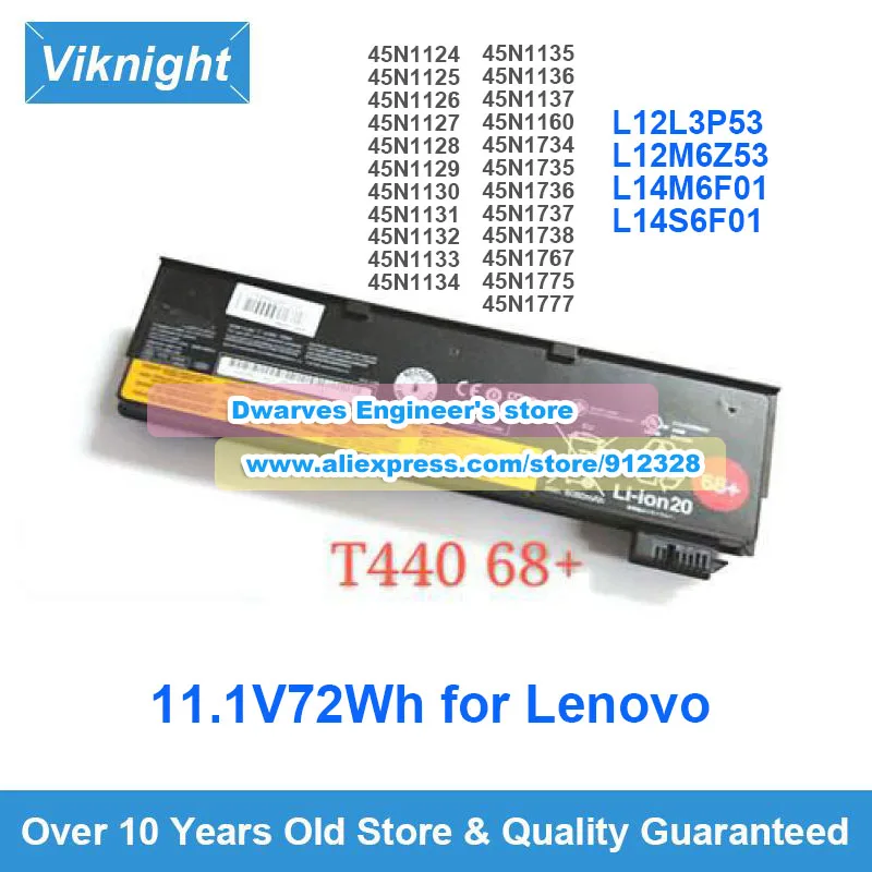 

Original 11.1V 72Wh Battery for Lenovo ThinkPad T440 T440S T450S T460 T460P T450S T470 T560 X240 X250 X260 L450 K2450 Series