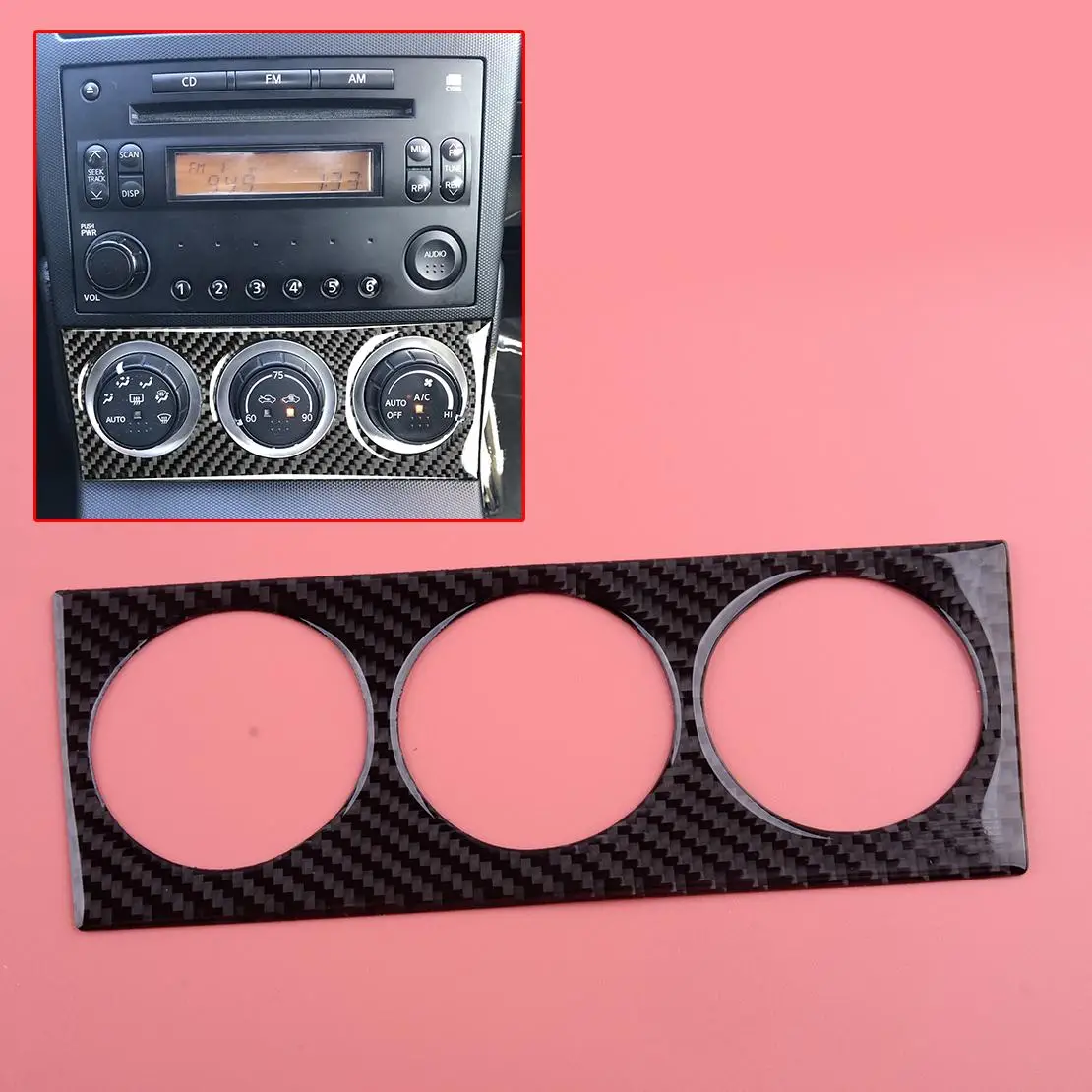 

Накладка на кнопку переключателя кондиционера из углеродного волокна, подходит для Nissan 350Z Z33 2003-2009 гг.