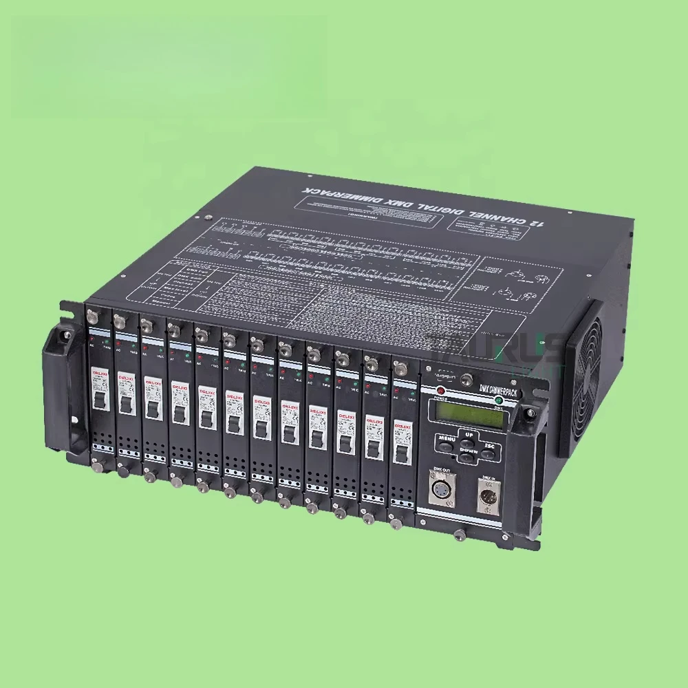 Microcomputer Control 12 DMX Channel Digital Dimmer Pack Controller Console with Digital LCD Display