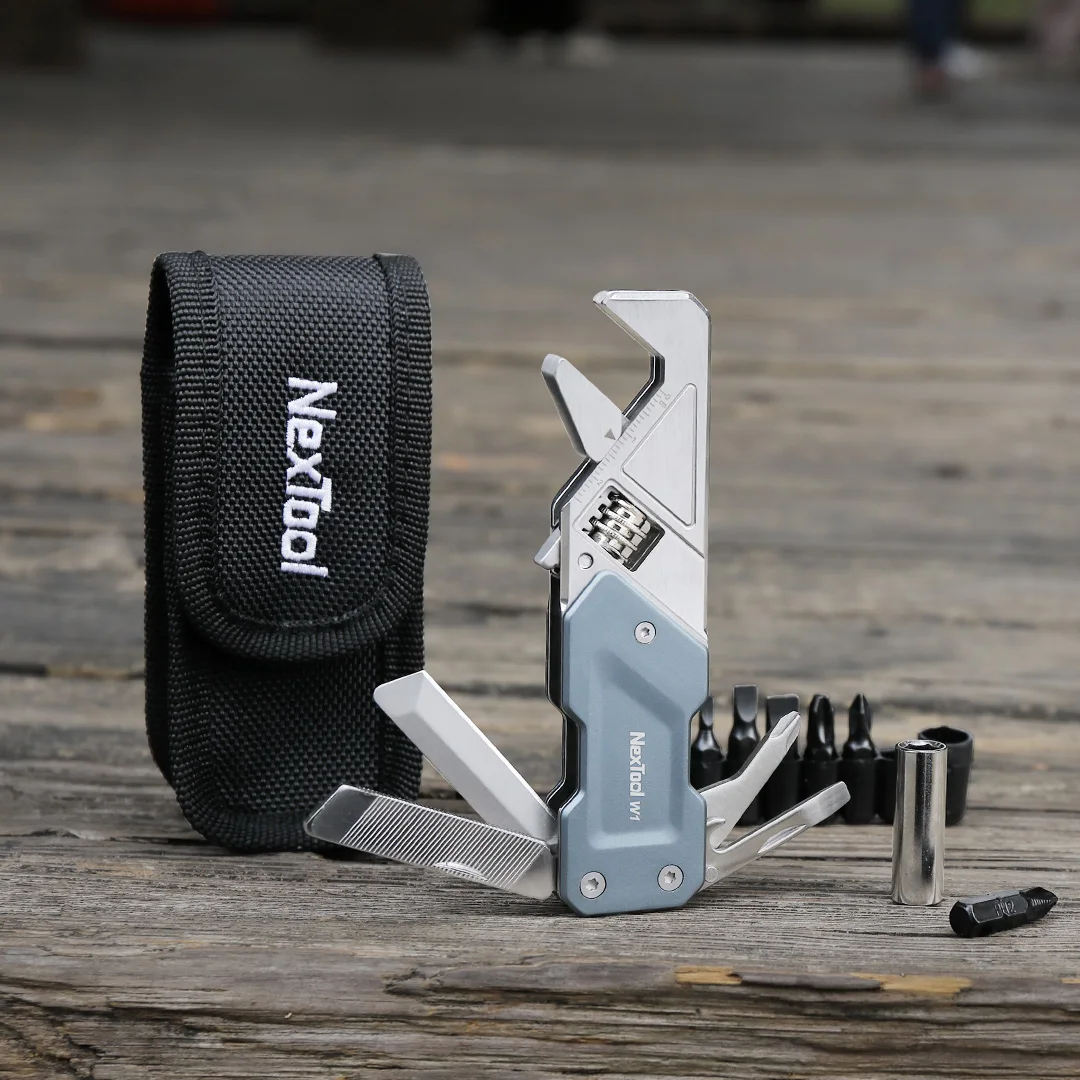 NexTool 6-in-1 moersleutel W1 verstelbare multitoolsleutel EDC Pocket Tools Kit Schroevendraaierbitset Zakmes Bestand Handgereedschap