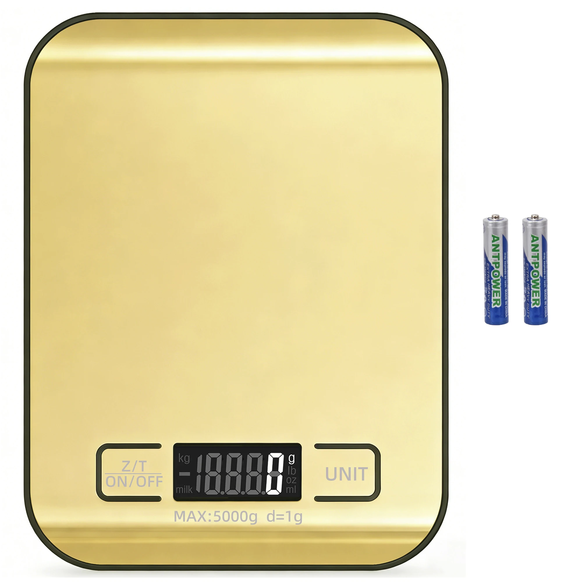 Mirror Gold Digital Shipping Scale 5kg/1g Stainless Steel Panel, Accurate Portable Postal Scale for Packages, Small Business