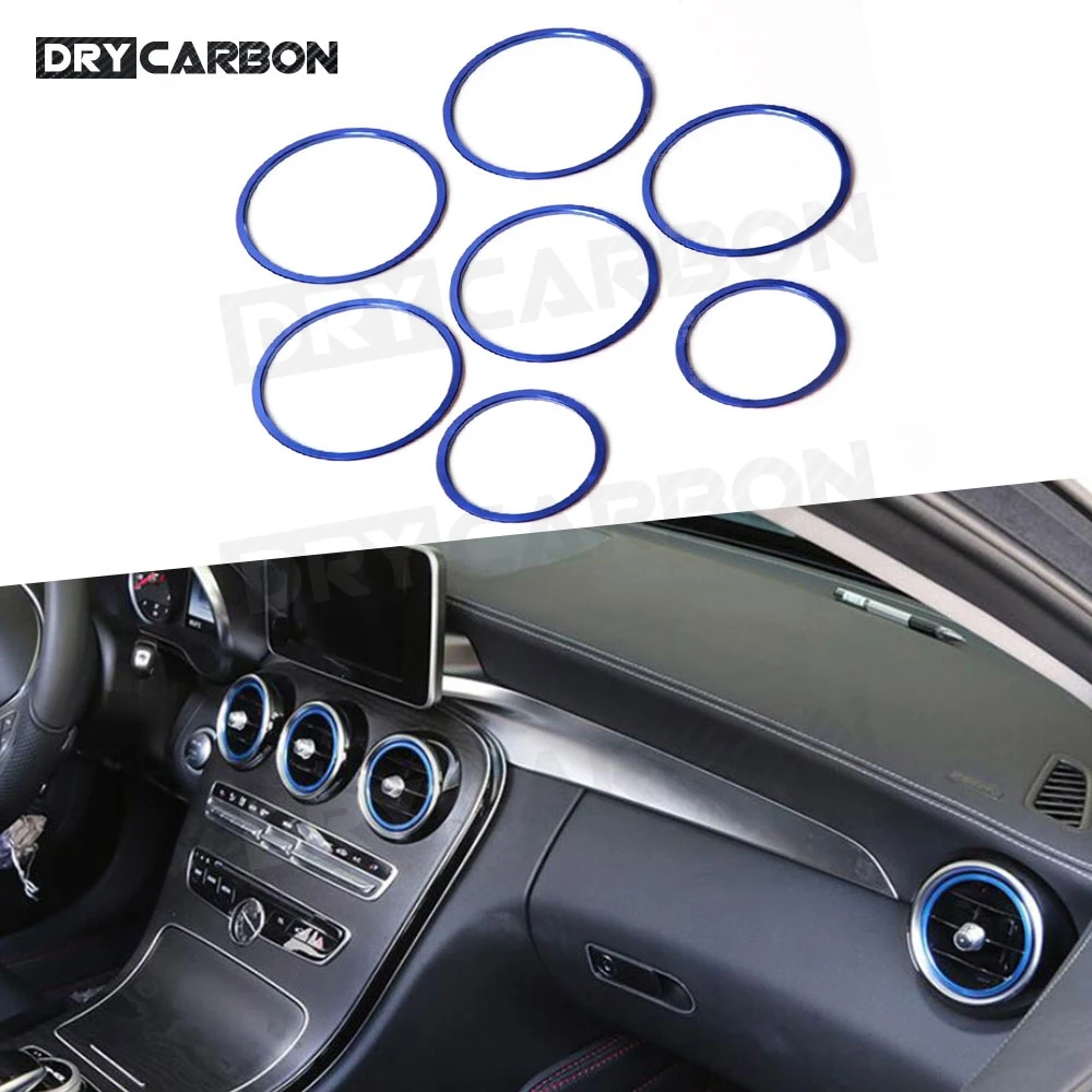 

7Pcs/Set ABS Material Air Conditioning Vent Decorative Ring Car Accessories for Mercedes Benz C GLC Class W205 X253