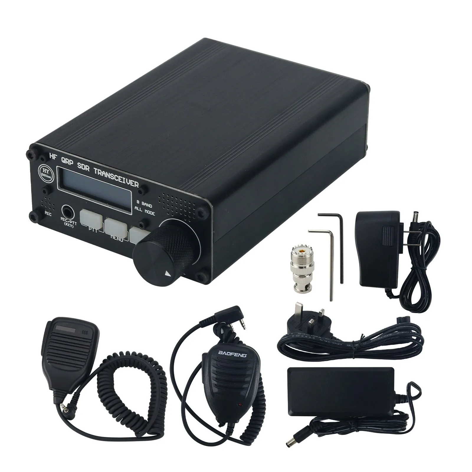 

USDX-BATT HF QRP SDR Transceiver Full Set 8 Band All Mode Built-in Battery 3 Buttons W/ Microphone