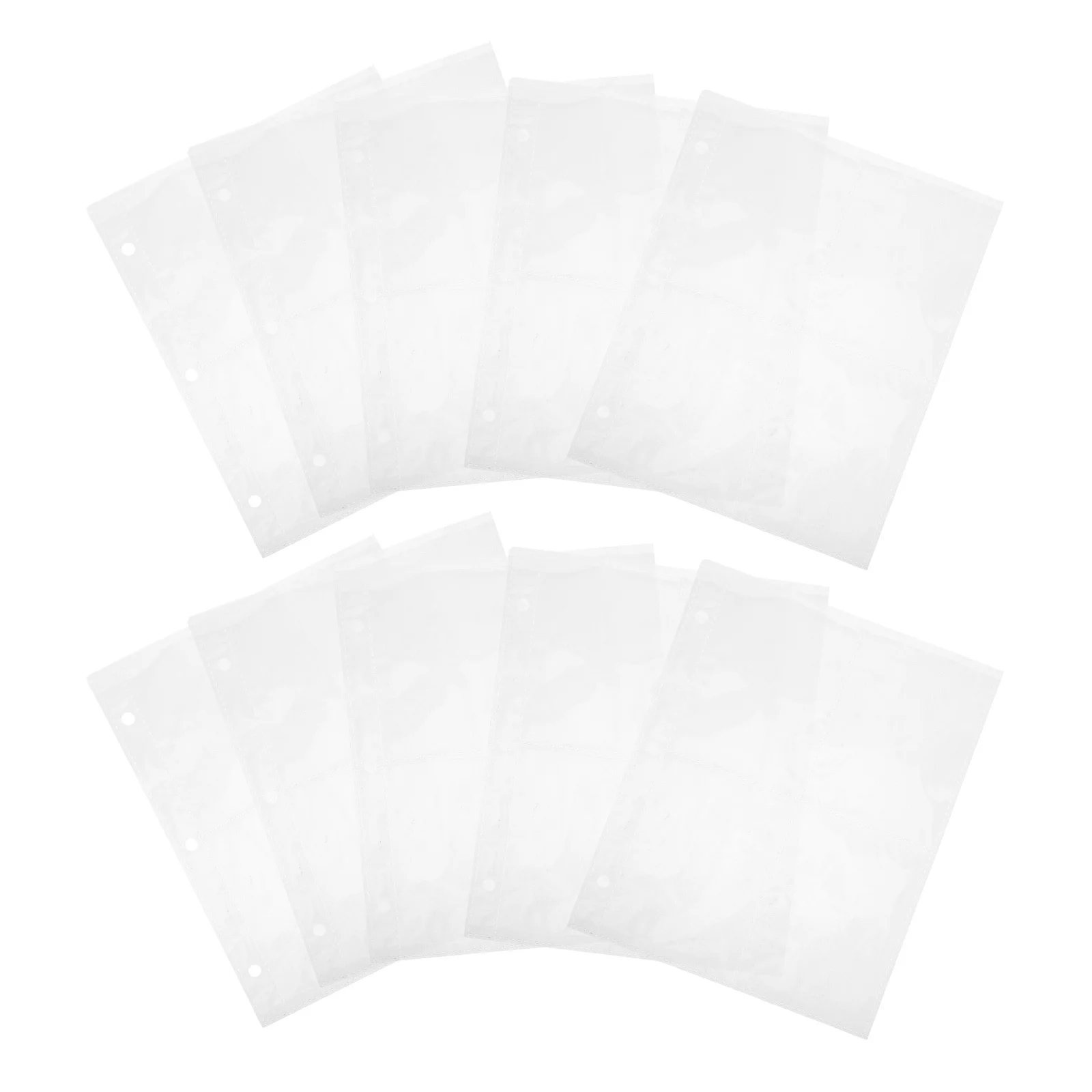 10Pcs Clear Binder Sleeves Refill Pages for Card Protector Trading Sports Photos Plastic Page Inserts