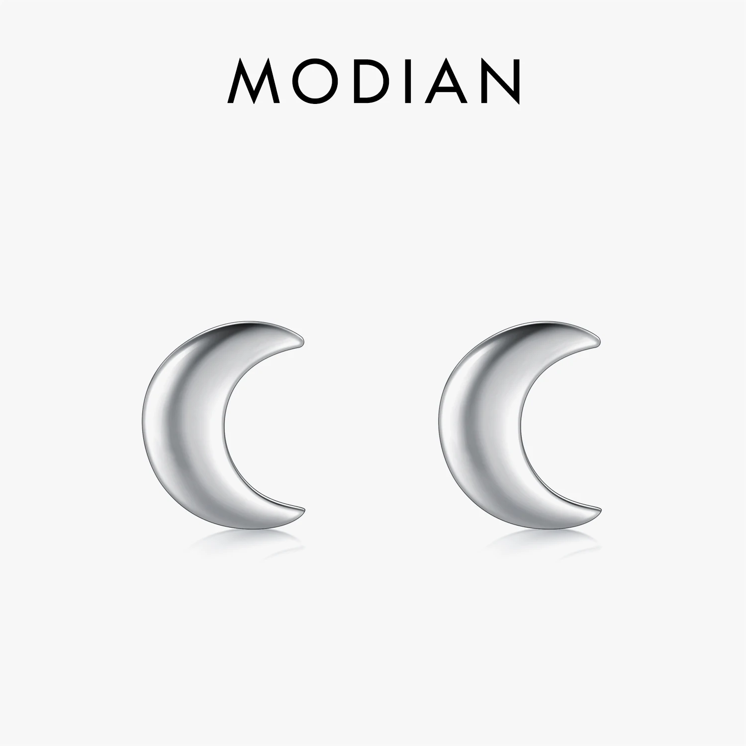 Modian New 2026 Solid 925 Sterling Silver Rose Gold Color Moon Stud Earrings For Women Trendy Small Exquisite Jewelry Bijoux
