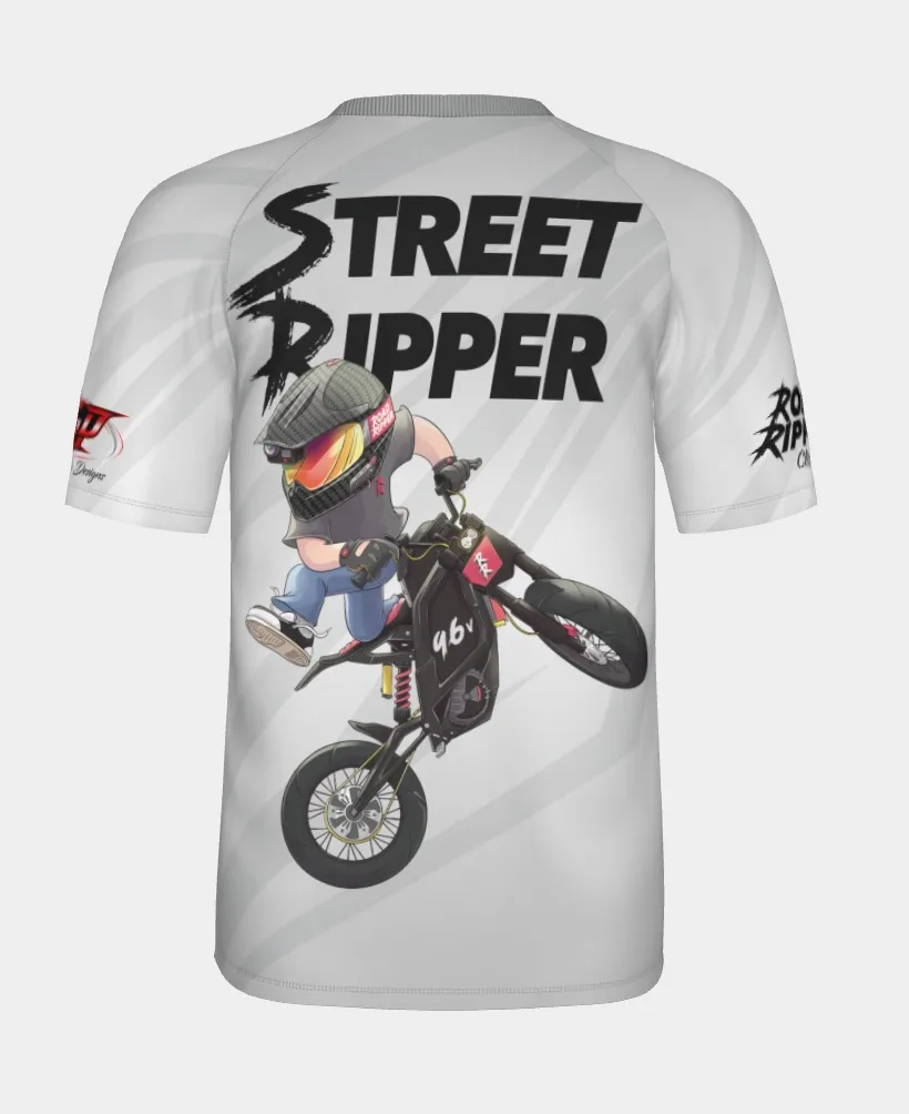 Men Urban Stunt Motorbike T-Shirt, Quick Dry & Breathable. Back Wheelie Biker Graphic for Moto Fans and Weekend Outdoor Riding