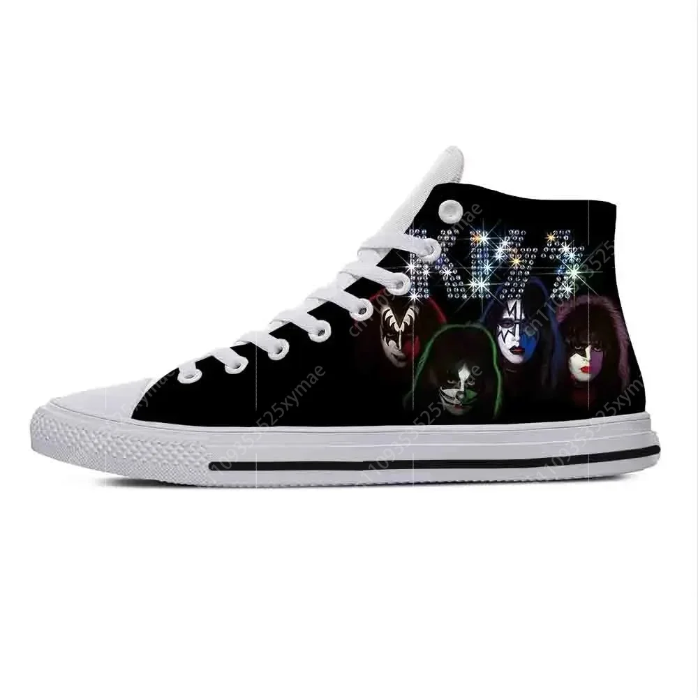 

Heavy Metal Rock Band Music Singer Kiss Fashion Casual Cloth Shoes High Top Lightweight Breathable 3D Print Men Women Sneakers