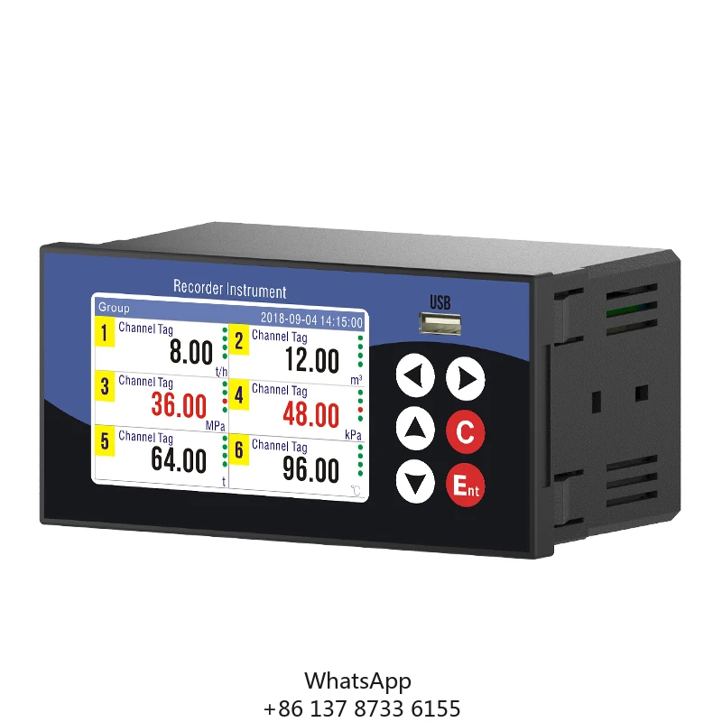 

Multi Channel Data Logger Temperature Pressure Humidity Voltage Trend Chart Data Report RS485 PT100 4-20mA Analog Signal