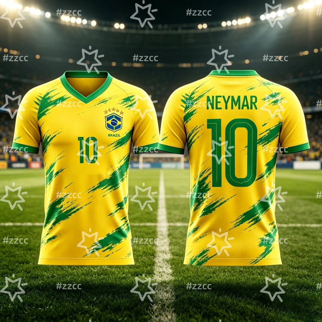 2026 Neymar Nr. 10 Fußballtrikot Brasilien Match & Training Kit Sommer Sport Herren T-Shirt Kinderbekleidung Tee Y2K Damen ﻿ – Detail 2