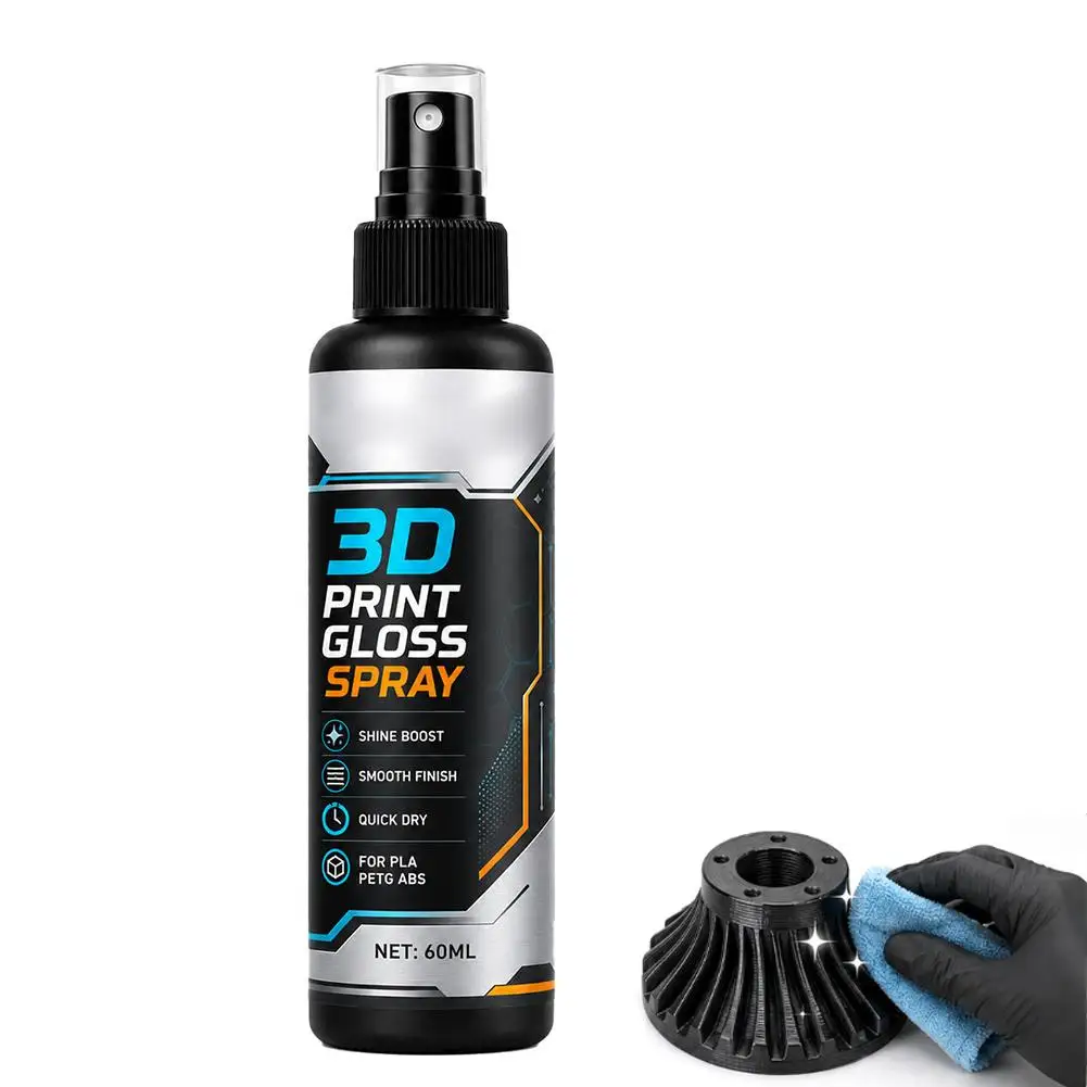 3D Print Gloss Spray Quick-Dry Shine Enhancer for PLA ABS Figurines 3D Printing Figure Brightener High Gloss Coat Spray